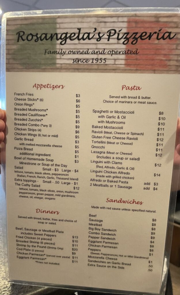 Rosangela’s Pizza Menu 5