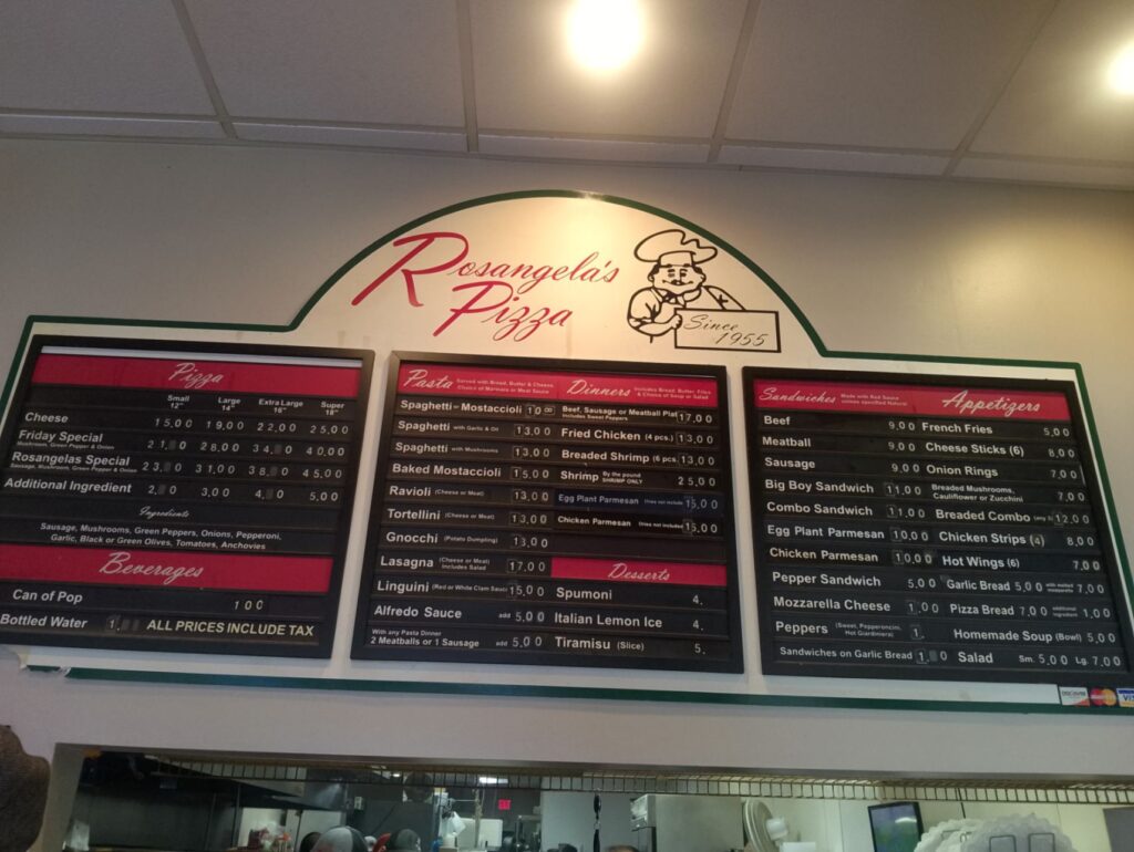 Rosangela’s Pizza Menu 6