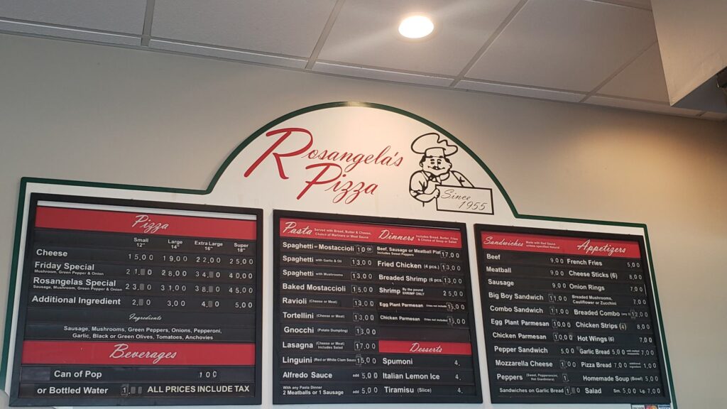 Rosangela’s Pizza Menu 8
